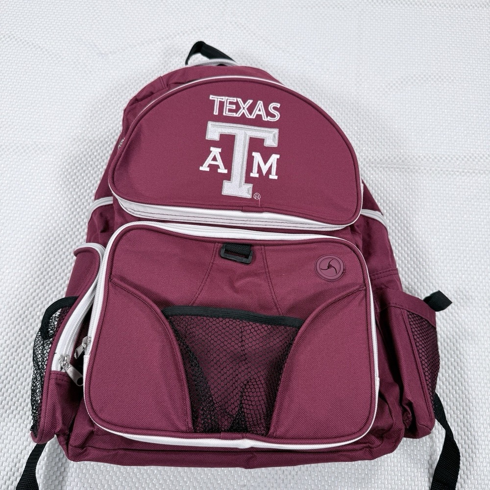 Texas A&M Aggies Maroon Multi-Pocket Backpack Laptop School Travel NCAA Bag